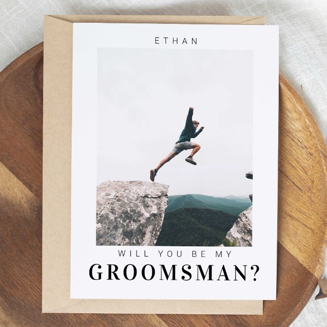 Will you be my Groomsman Minimalist Photo Modern  (Creator Uploaded)