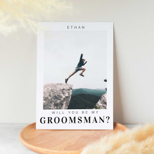 Will you be my Groomsman Minimalist Photo Modern Invitation