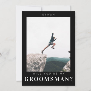 Will you be my Groomsman Minimalist Photo Modern  Invitation