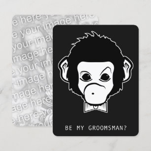 will you be my groomsman mister monkey invitation