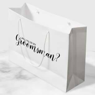 Will You Be My Groomsman? Modern Proposal Large Gift Bag