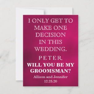 Will you be my Groomsman? Personalized Invitation