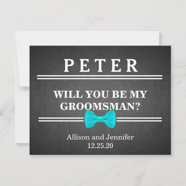 Will you be my Groomsman? Personalized Invitation (Front)
