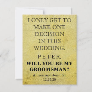 Will you be my Groomsman? Personalized Invitation
