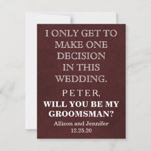 Will you be my Groomsman? Personalized Invitation