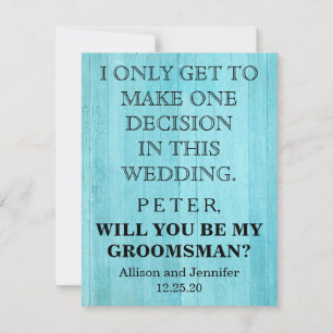 Will you be my Groomsman? Personalized Invitation