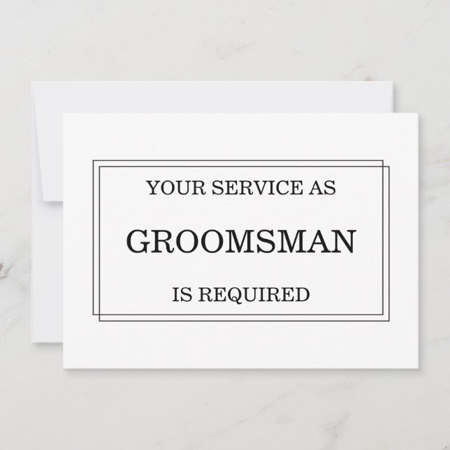 Will you be my Groomsman? Personalized Invitation (Front)