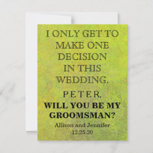 Will you be my Groomsman? Personalized Invitation