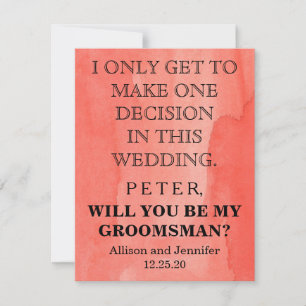 Will you be my Groomsman? Personalized Invitation