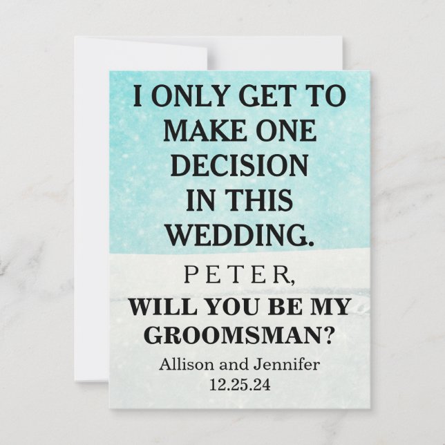 Will you be my Groomsman? Personalized Invitation (Front)