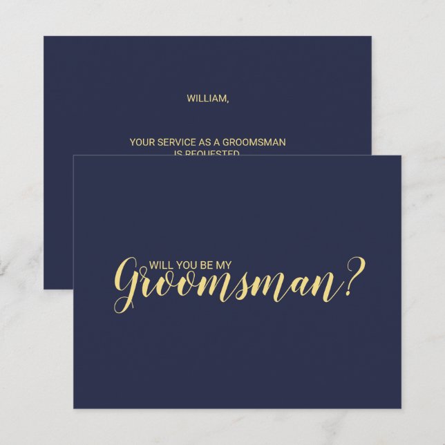 Will You Be My Groomsman? Proposal Card (Front/Back)