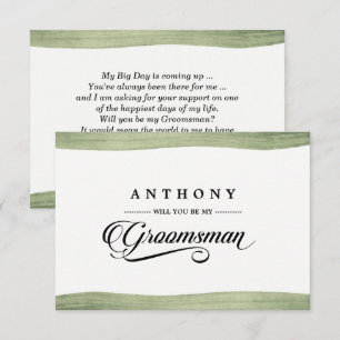 Will You be my Groomsman? Watercolor Invitations