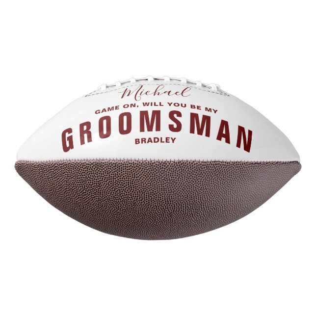 Will You Be My GROOMSMAN Wedding Personalized Name Football (Rotated 270)