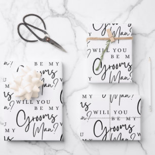 Will You Be My Groomsman Wrapping Sheets 