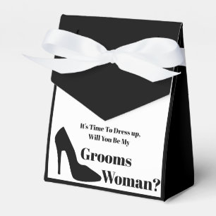 will you be my groomswoman modern simple proposal  favor box