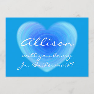 Will You Be My Jr. Bridesmaid? Blue Personalized Invitation