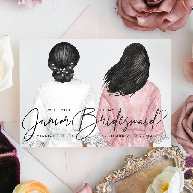 Will You Be My Junior Bridesmaid? Girls in Robes Invitation (Creator Uploaded)