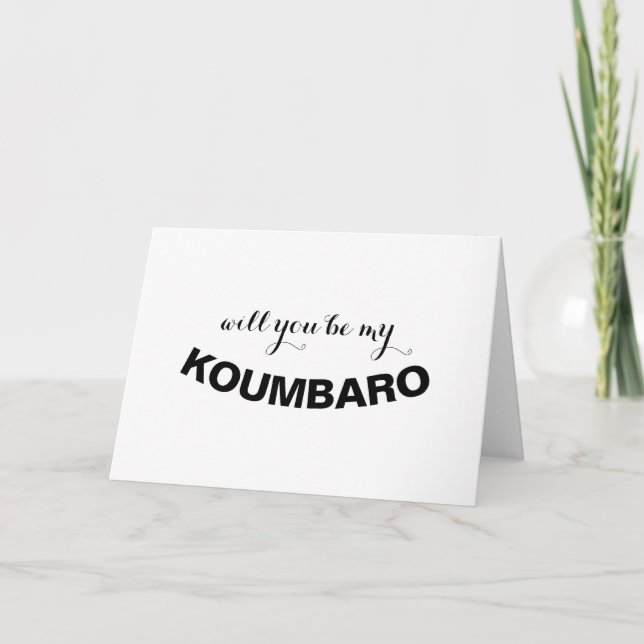 will you be my KOUMBARO Greek Religious Proposal C Card (Front)
