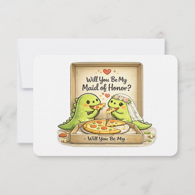 Will you be my maid of honor bridal party proposal invitation (Front)