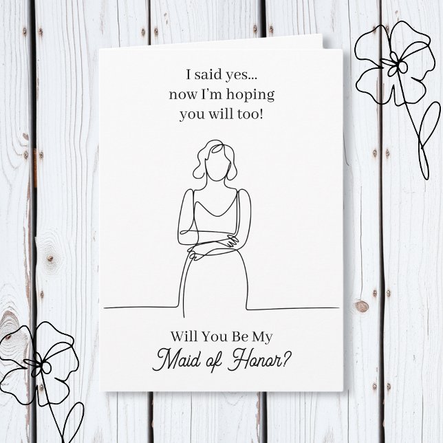 Will You Be My Maid of Honor Proposal Card (Creator Uploaded)