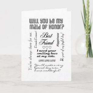 Will You Be My Maid of Honour, Best Friend? Invitation