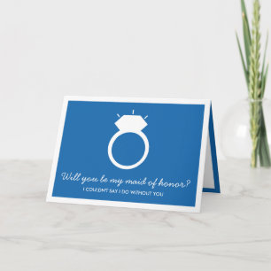 Will You Be My Maid Of Honour? Blue Ring Card