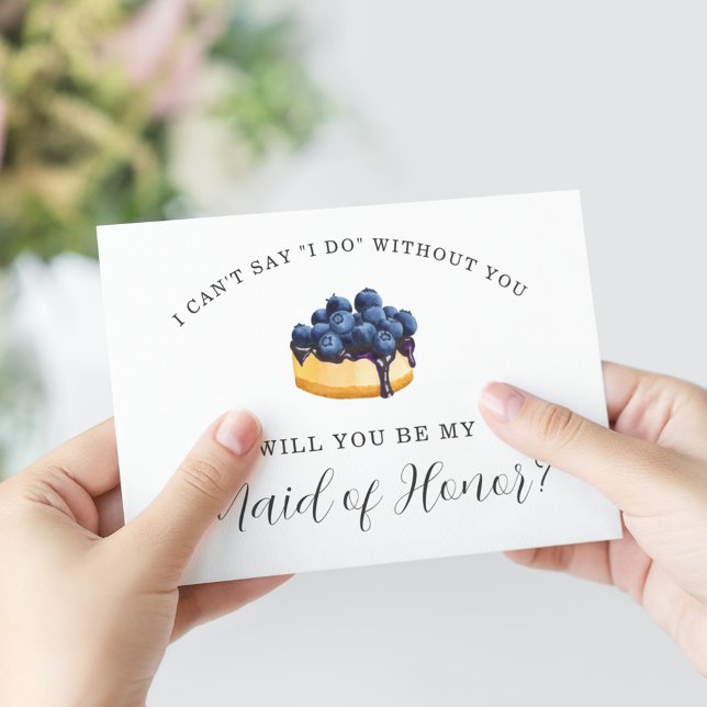 Will You Be My Maid of Honour? Blueberry Cheesesak Invitation (Creator Uploaded)