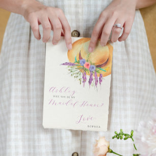 Will you be my maid of honour boho proposal invitation