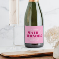 Will You Be My Maid of Honour Bold Pink Bach