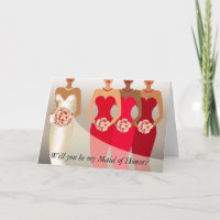 Will you be my Maid of Honour? Bridal Party | red