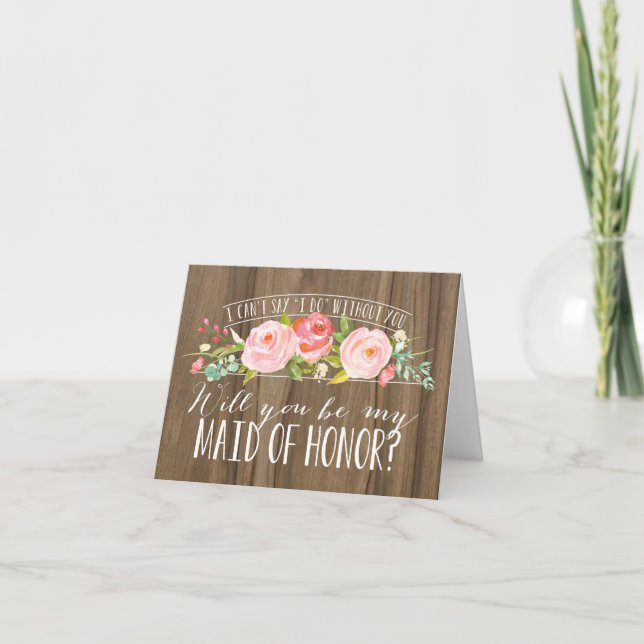 Will You Be My Maid of Honour | Bridesmaid Invitation (Front)