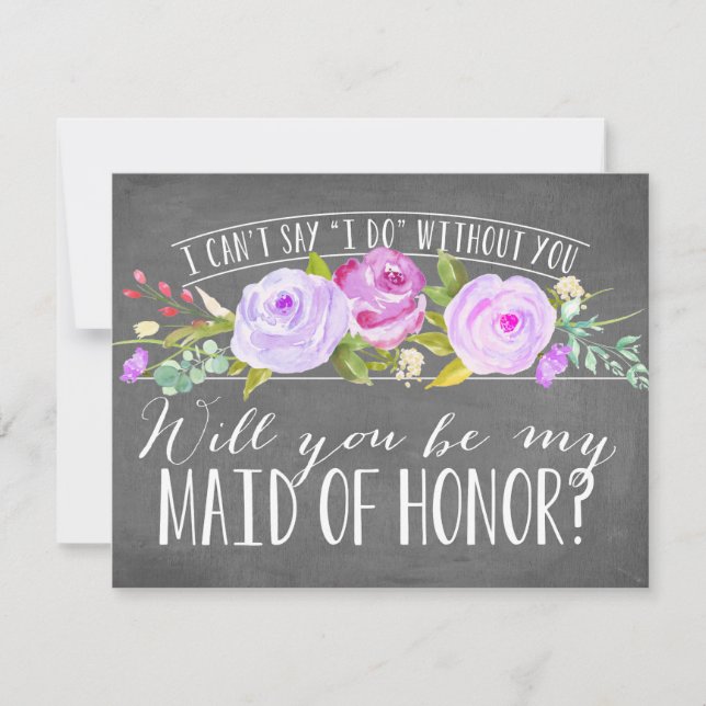 Will You Be My Maid of Honour | Bridesmaid Invitation (Front)