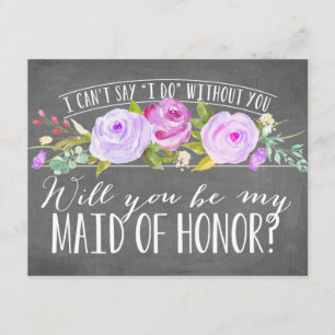 Will You Be My Maid of Honour   Bridesmaid Invitation