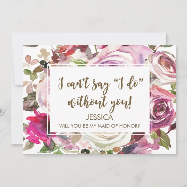 Will you be my maid of honour card personalized (Front)