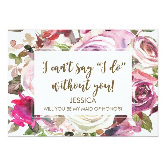 Will you be my maid of honour card personalized