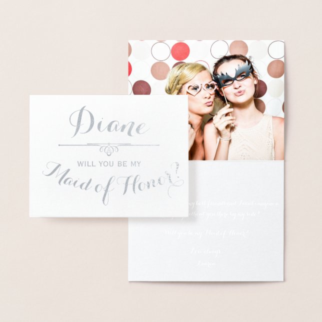 Will You Be My Maid of Honour Cursive Personalized Foil Card (Display)