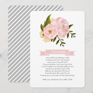 Will you be my Maid of Honour? Custom Invitations