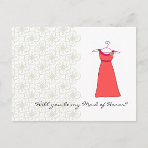Will you be my Maid of Honour? Customizable Invitation Postcard