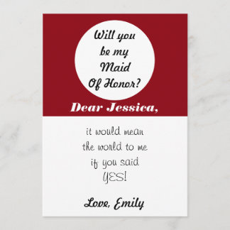 Will You Be My Maid Of Honour? Customize Polka Dot Invitation