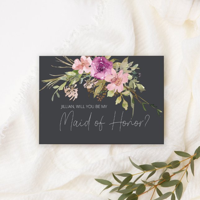 Will You Be My Maid of Honour Dusty Pink Purple (Creator Uploaded)