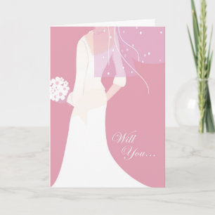 will you be my maid of honour? : elegant bride invitation