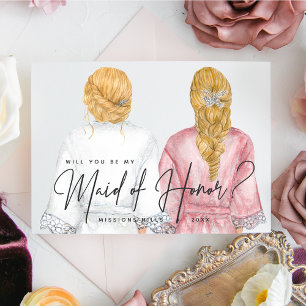 Will you be my Maid of Honour? Girls in Robes Invitation
