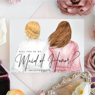 Will you be my Maid of Honour? Girls in Robes Invitation