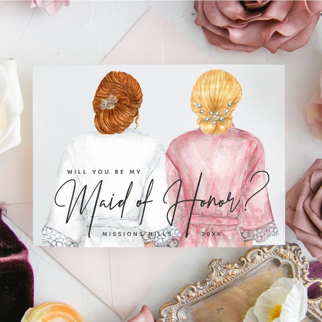 Will you be my Maid of Honour? Girls in Robes Invitation (Creator Uploaded)