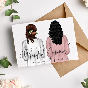 Will You Be My Maid of Honour? Girls in Robes V2 I Invitation