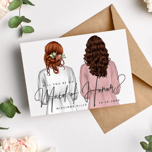 Will You Be My Maid of Honour? Girls in Robes V2 I Invitation