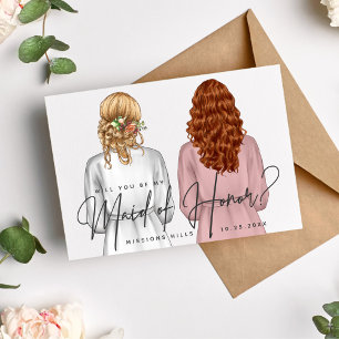 Will You Be My Maid of Honour? Girls in Robes V2 I Invitation