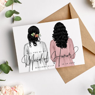 Will You Be My Maid of Honour? Girls in Robes V2 I Invitation