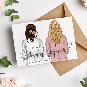 Will You Be My Maid of Honour? Girls in Robes V2 I Invitation