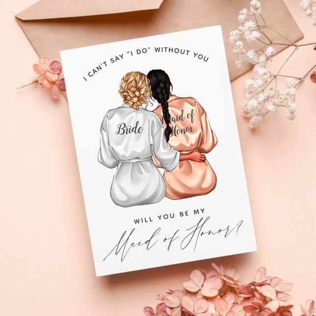 Will You Be My Maid of Honour? Girls In Silk Robes Invitation (Creator Uploaded)